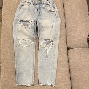 American Eagle Outfitters Light Blue Distressed Boyfriend Jeans